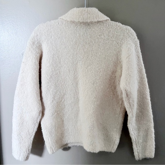 Madewell Jill Bouclé-Knit Sweater Jacket in Alabaster Ivory XS - Picture 3 of 9